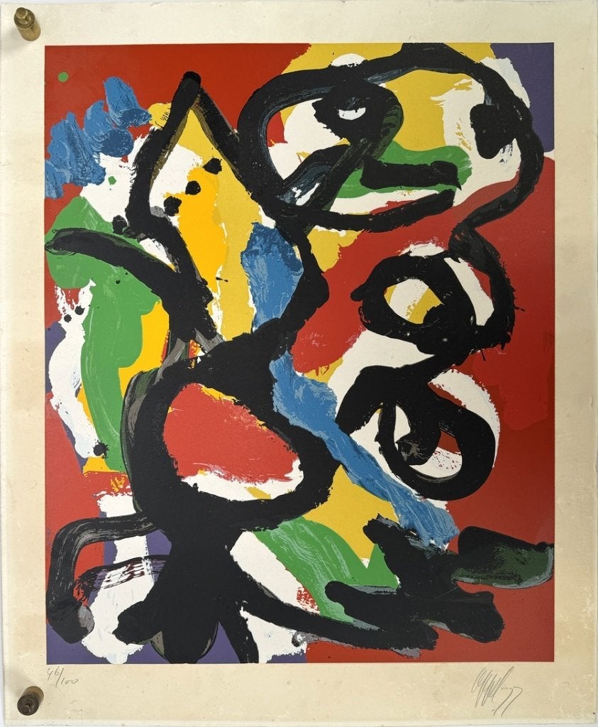 521. Zeefdruk, Karel Appel – Bird in summer landscape, 1977, Antiek en Kunst, Kunst | Litho's en Zeefdrukken, Zeefdruk, Origineel