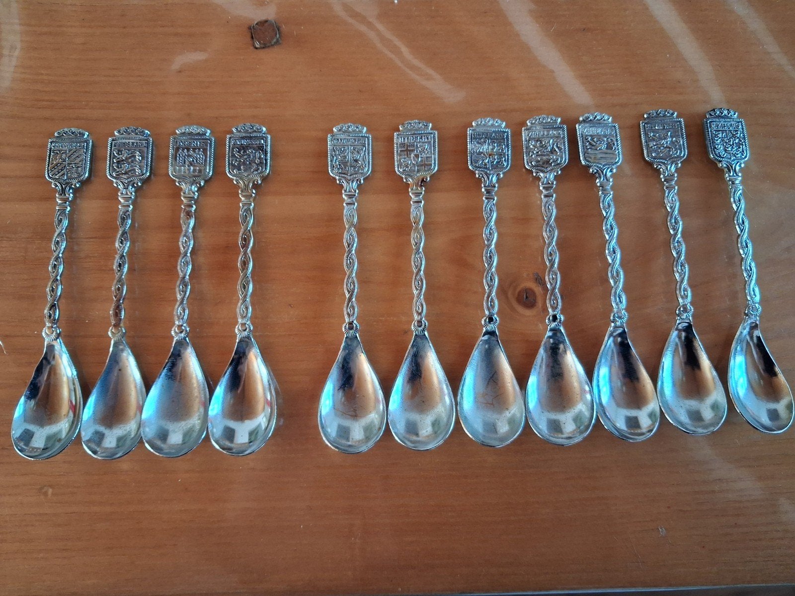 Zilverkleurige provincie lepeltjes koffielepels 11 stuks, Antiek en Kunst, Ophalen of Verzenden