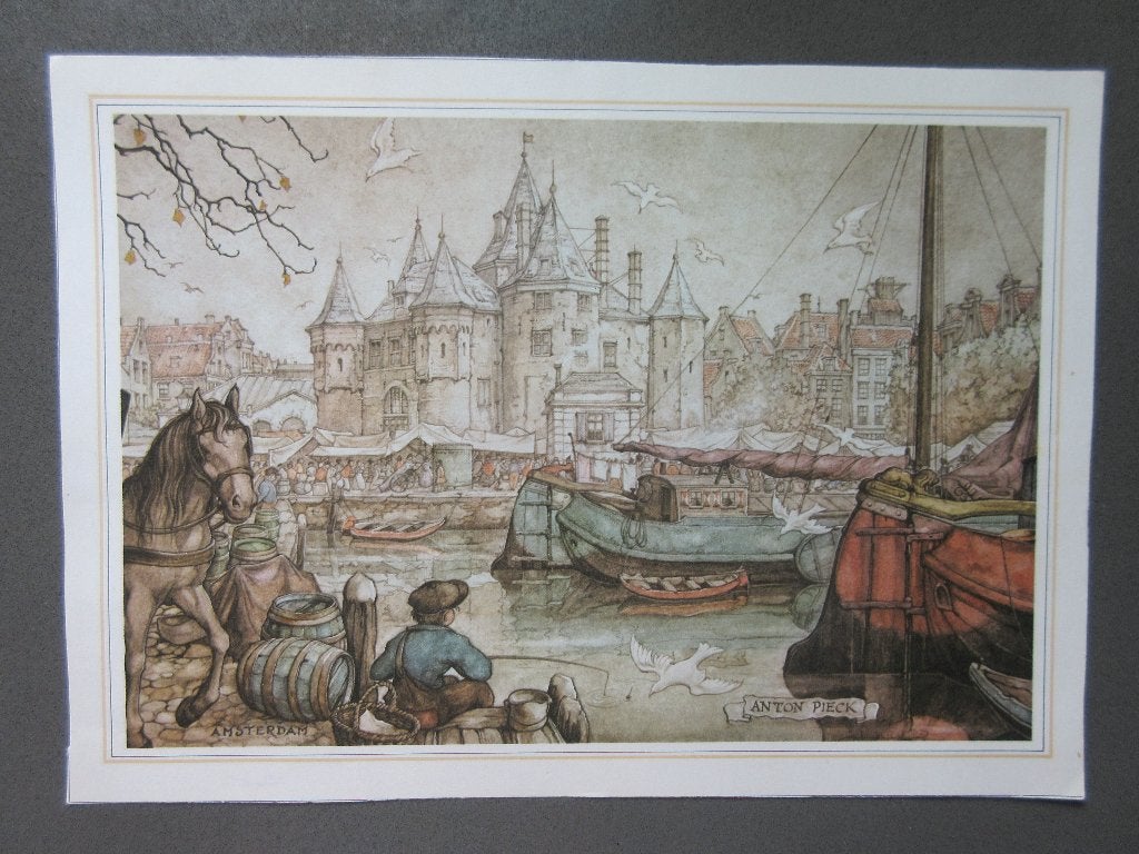 7 VERSCHILLENDE PRENTEN VAN ANTON PIECK, Verzenden, 1980 tot heden, Zo goed als nieuw, Prent