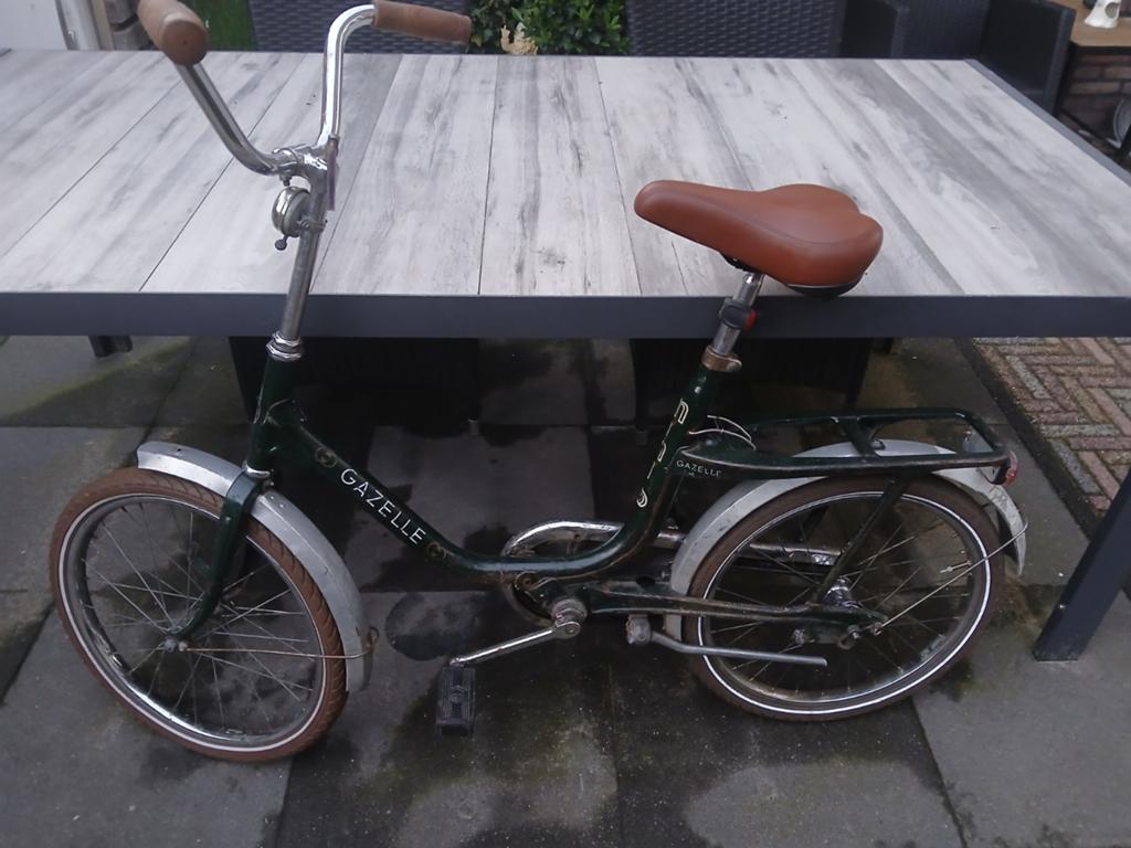 Gazelle Mini D uit 1976 haakfiets/ vouwfiets RETRO, Ophalen, Terugtraprem, Gebruikt, 18 tot 20 inch