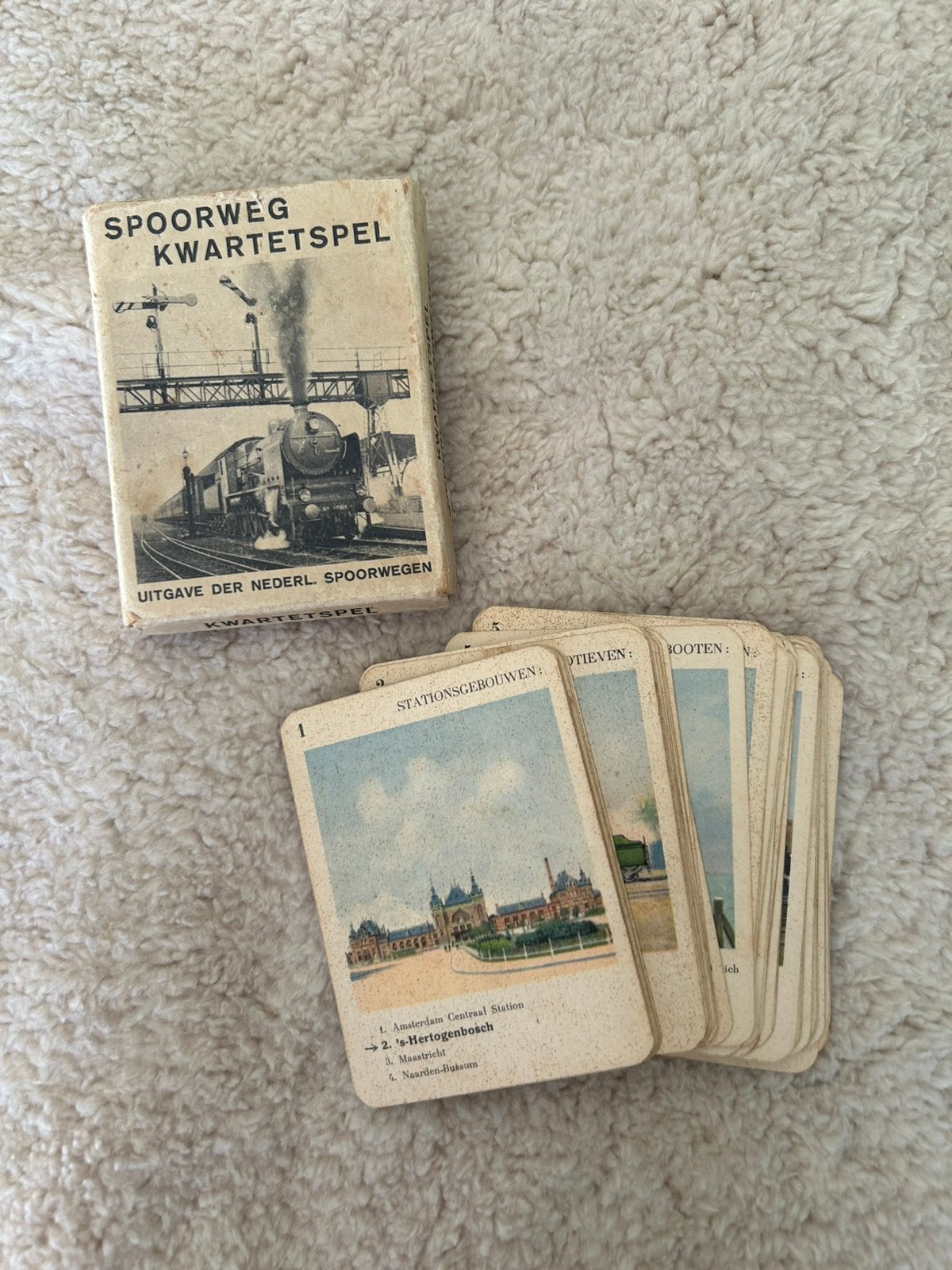 Antiek spoorweg kwartetspel. Compleet!!, Ophalen of Verzenden, Gebruikt, Kwartet(ten)