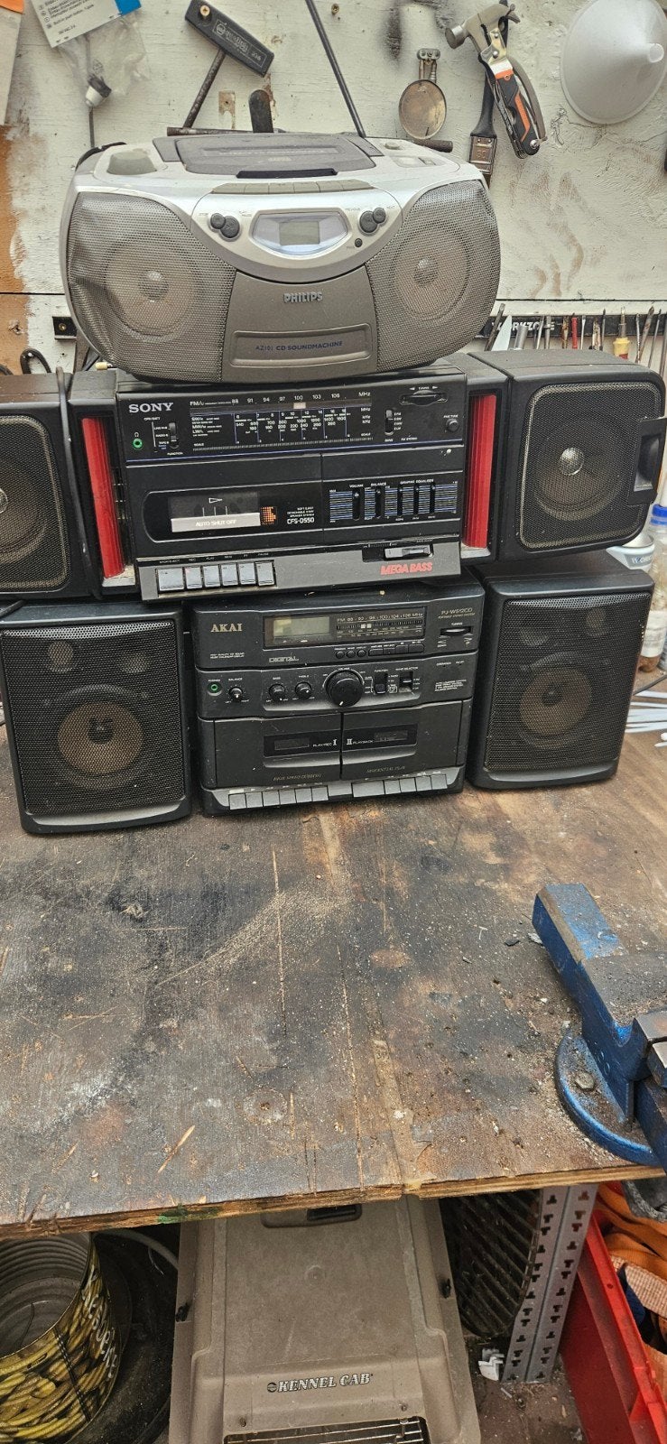Vintage Audio Set: Philips, Sony & Akai Boombox/Stereo, Ophalen of Verzenden