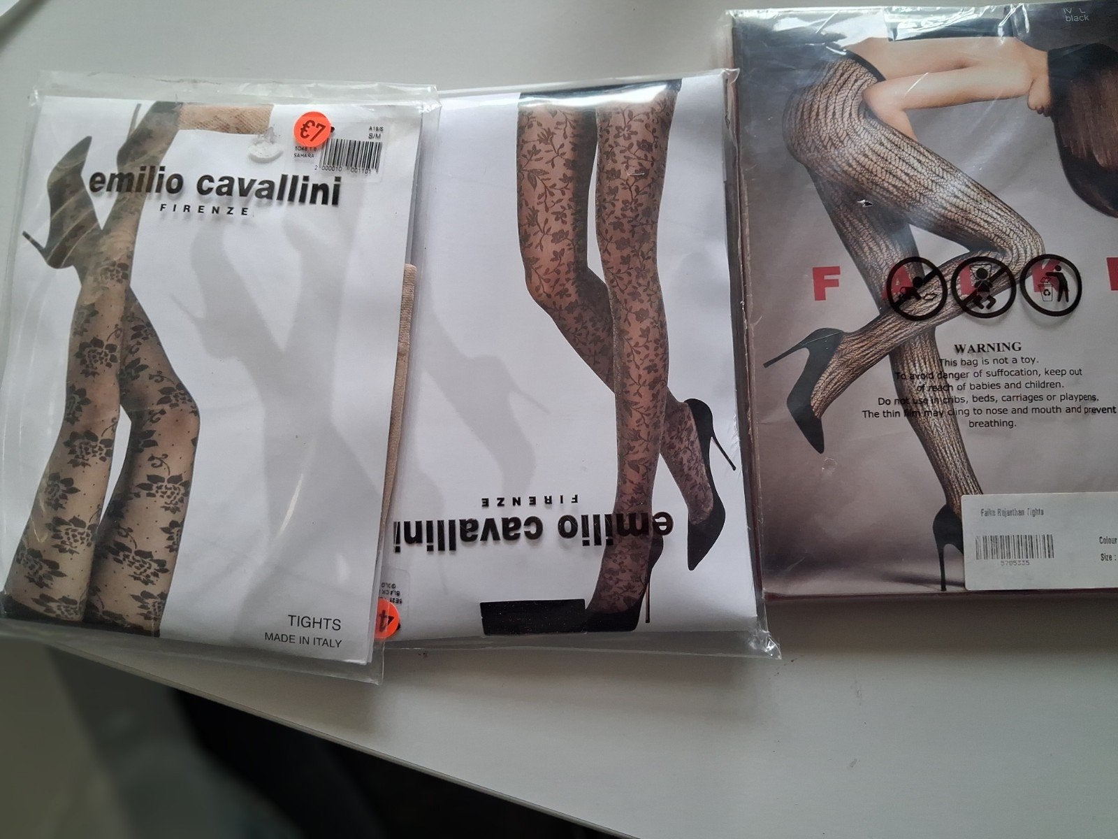 2 Emilio Cavallini Panty- 1 falke Nieuw met bloemenpatroon, Kleding | Dames, Leggings, Maillots en Panty's, Overige kleuren, Nieuw