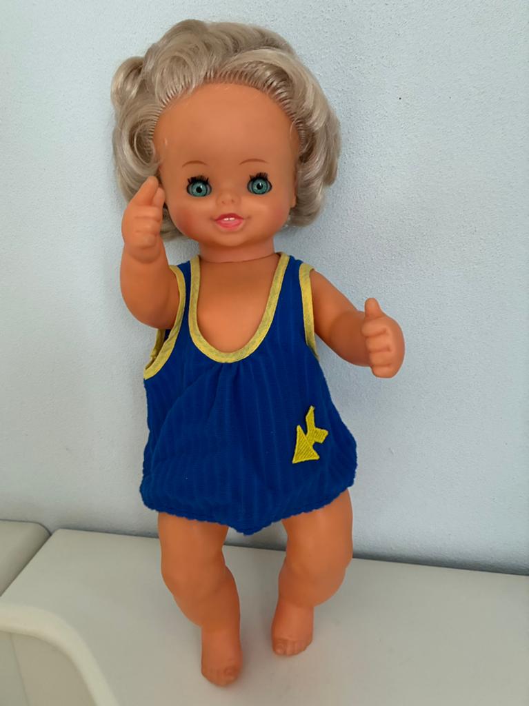 Vintage Lissi Bätz pop jongetje jaren 80, Verzamelen, Poppen, Ophalen of Verzenden, Zo goed als nieuw, Pop