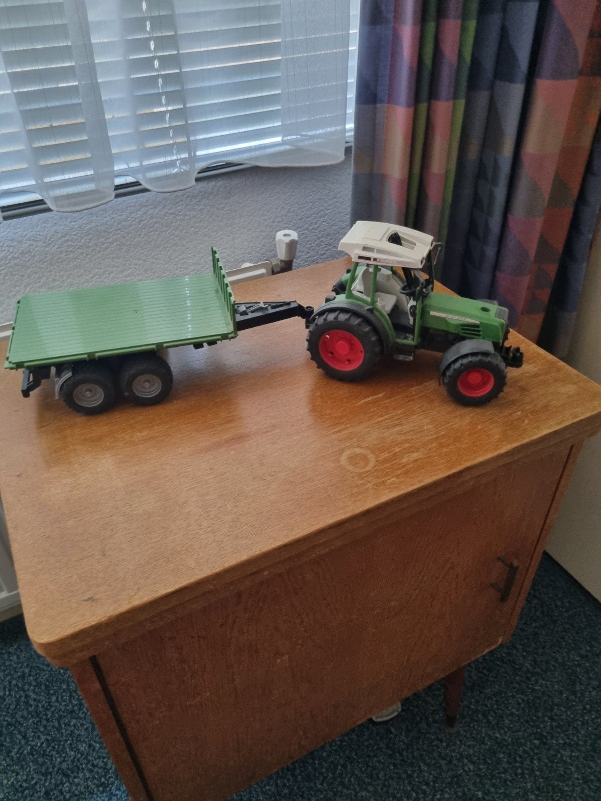 Fendt tractor met aanhanger speelgoed, Ophalen of Verzenden, Gebruikt