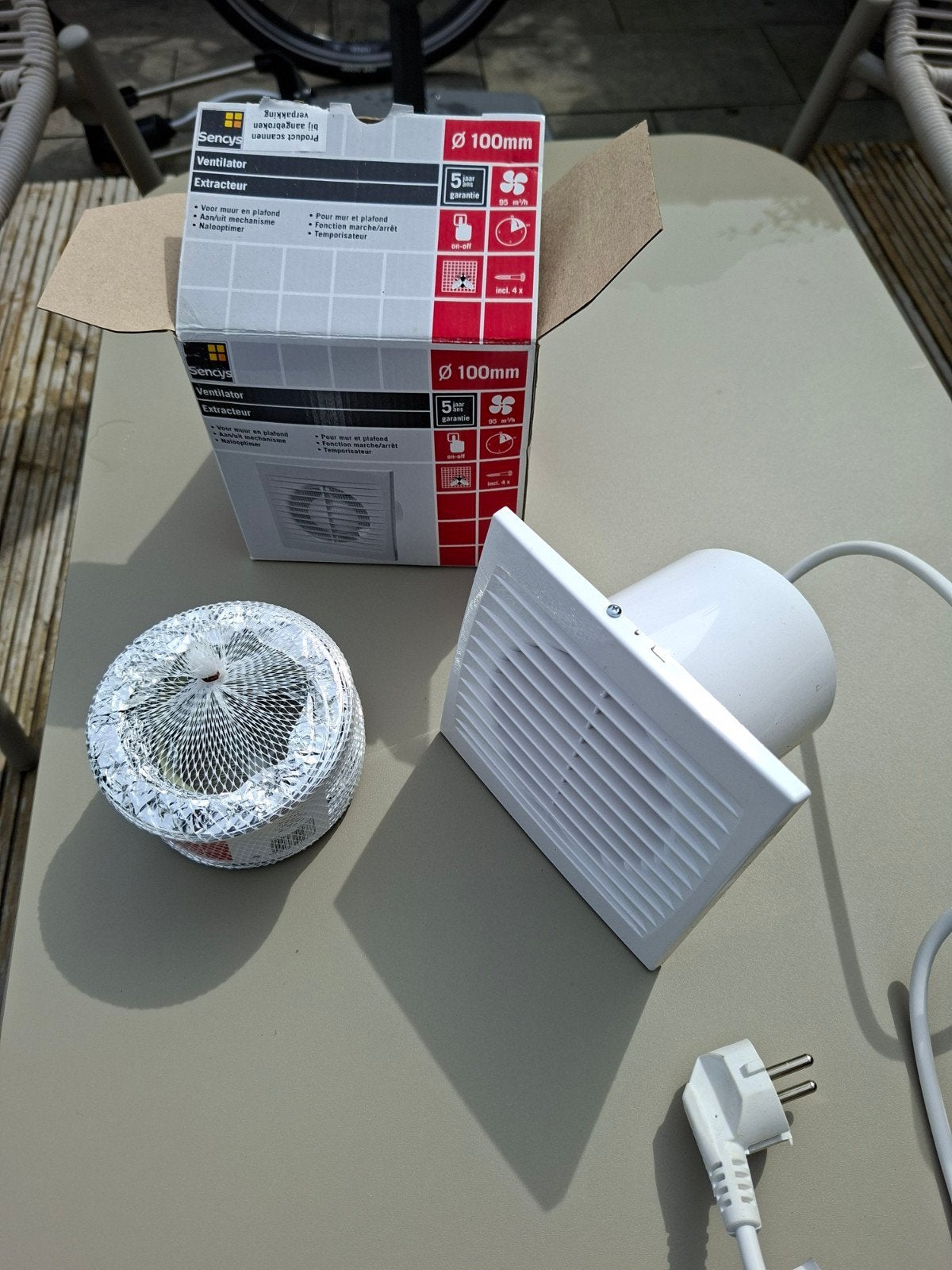 Sencys Ventilator/Afzuiger Ø100mm - Nieuw in doos, Doe-het-zelf en Verbouw, Ventilatie en Afzuiging, Ophalen of Verzenden