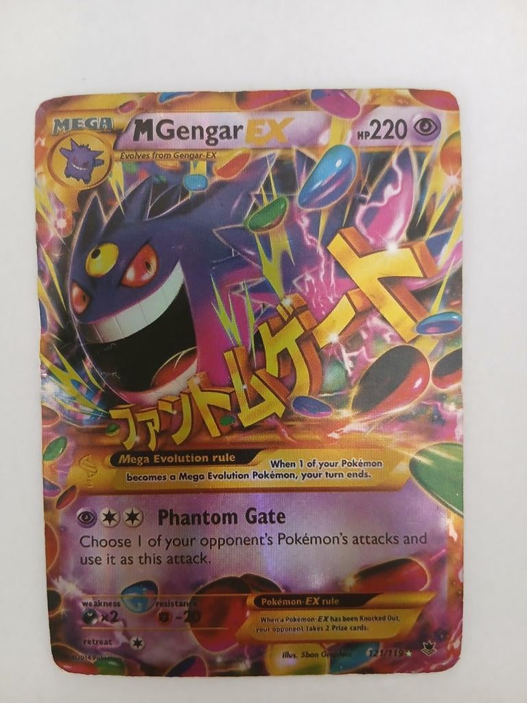 M Gengar EX Pokémon Kaart Holofoil, Ophalen of Verzenden, Gebruikt, Losse kaart, Foil