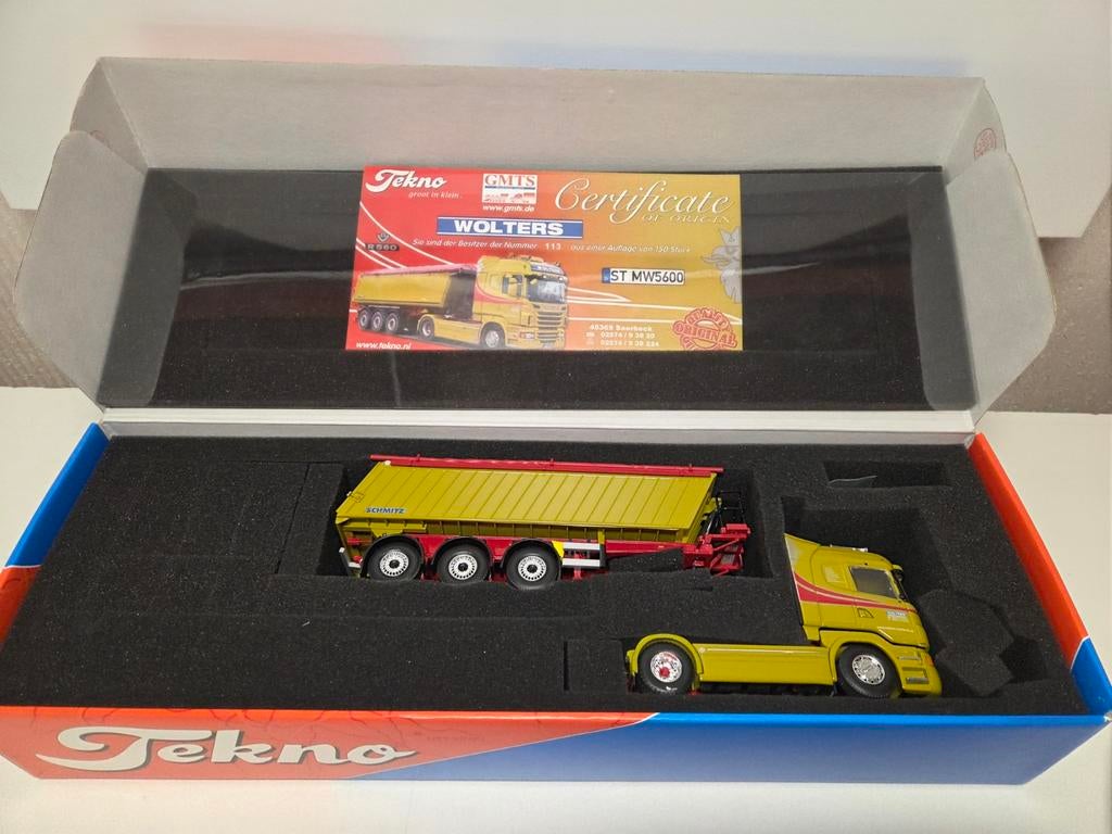 Tekno Scania R kipper Wolters, Ophalen of Verzenden, Zo goed als nieuw, Bus of Vrachtwagen, Tekno