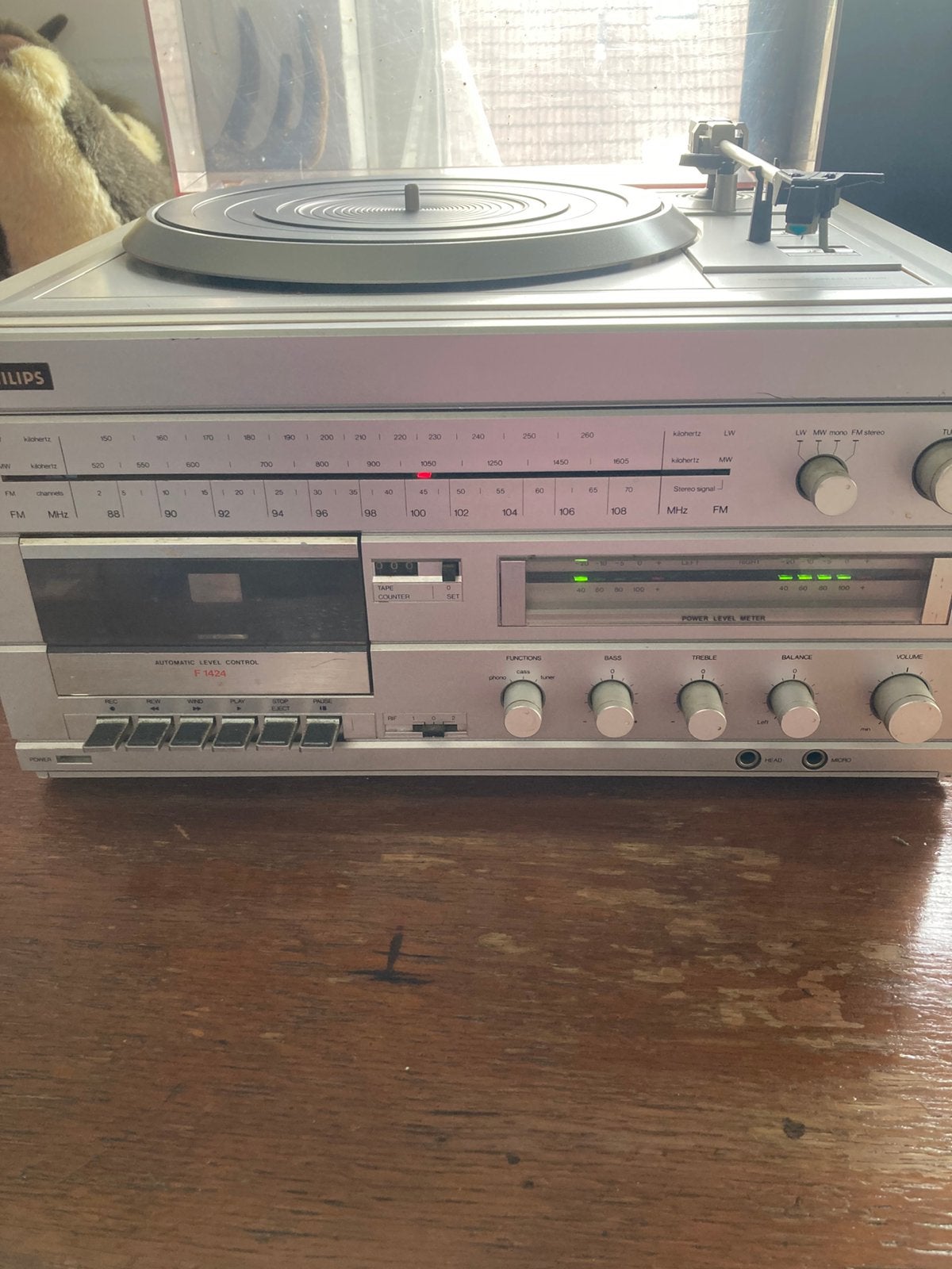 Philips vintage stereo F1424/30, Audio, Tv en Foto, Stereo-sets, Ophalen, Gebruikt, Tuner of Radio, Philips