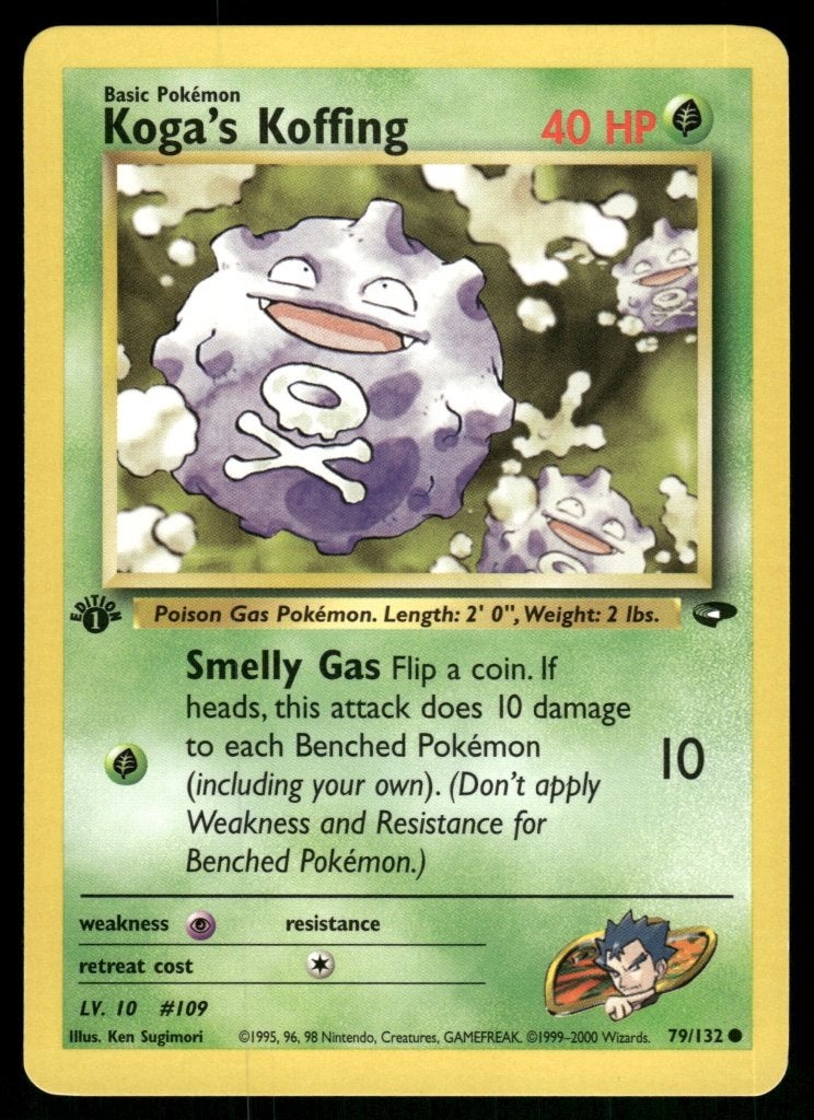 Koga's Koffing 79/132 - Gym Challenge (1st edition, Verzenden, Gebruikt