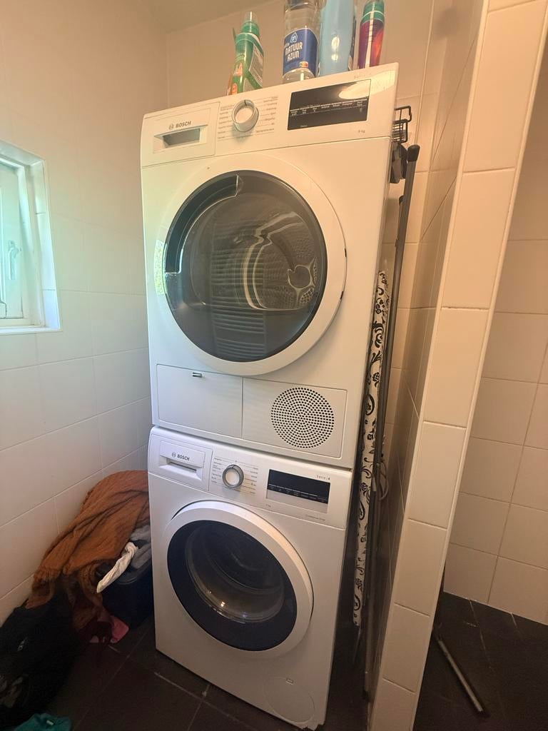 Bosch Wasmachine Serie 4 & Condensdroger Serie 6 - 8 kg, Ophalen, 1200 tot 1600 toeren, Gebruikt, 8 tot 10 kg
