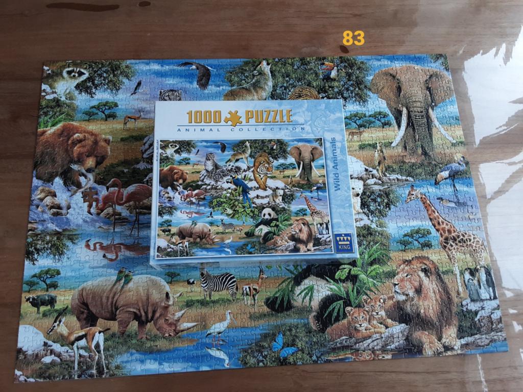 Puzzel 1000 stukjes "mist 1 stukje" King Animal collection, Ophalen of Verzenden, 500 t/m 1500 stukjes, Zo goed als nieuw