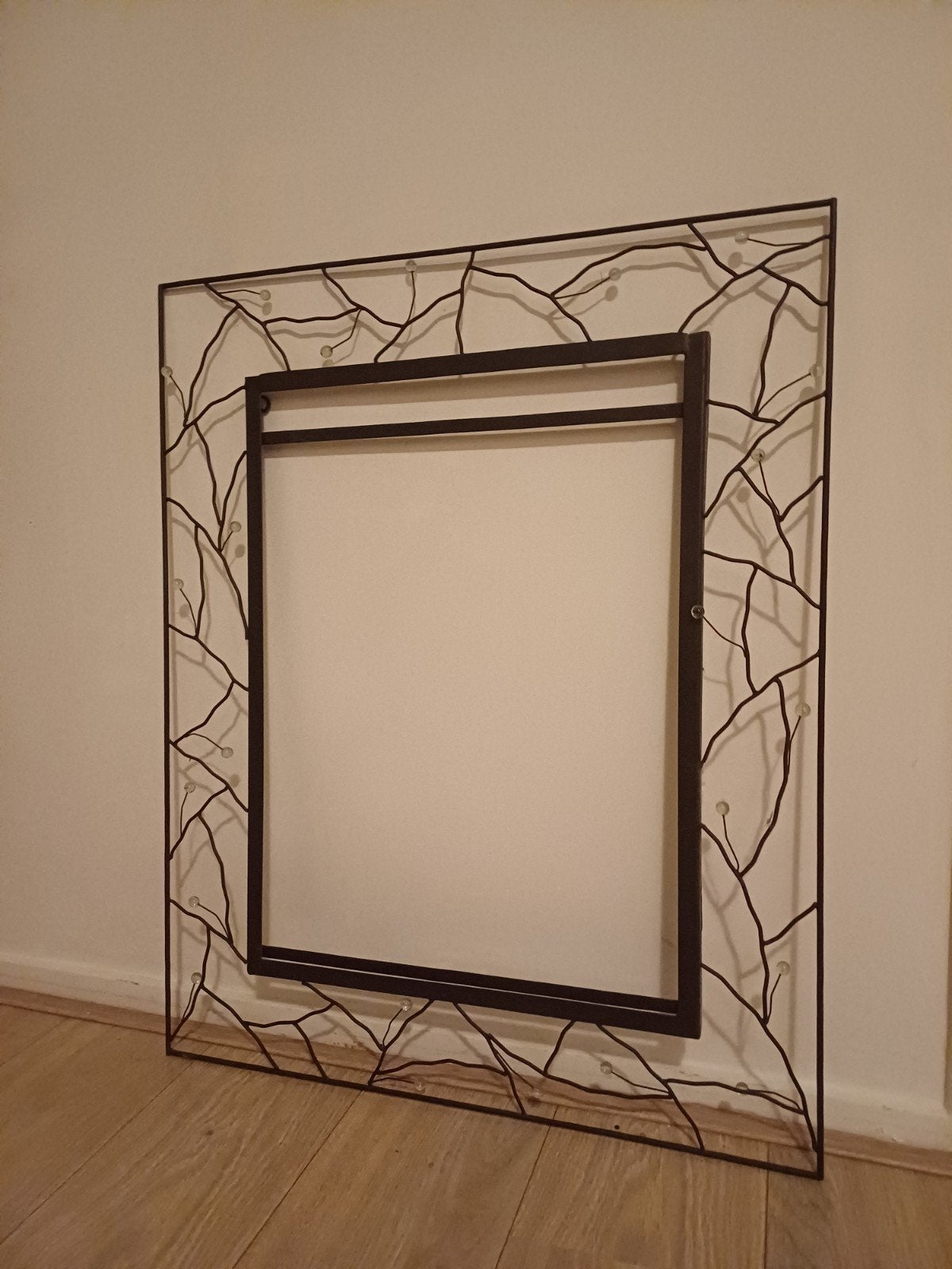 Decoratieve Spiegel Lijst met Takken en Kralen, Ophalen, Rechthoekig, 50 tot 75 cm, Minder dan 100 cm