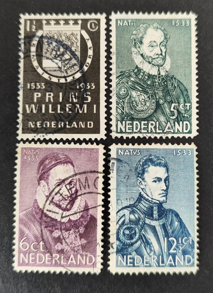 nederland nvph 252 t/m 255, Verzenden, T/m 1940, Gestempeld