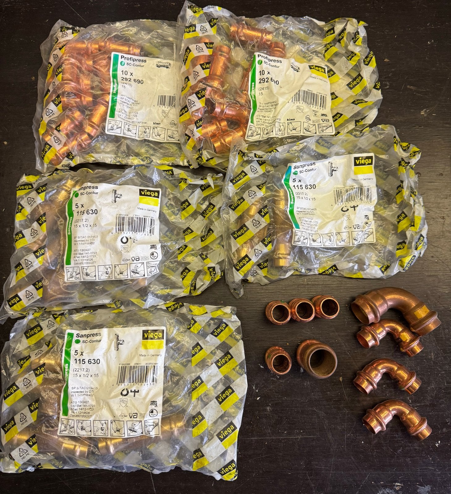 Viega Profipress/Sanpress koppelingen 15mm, Overige materialen, Minder dan 20 mm, Overige typen, Nieuw