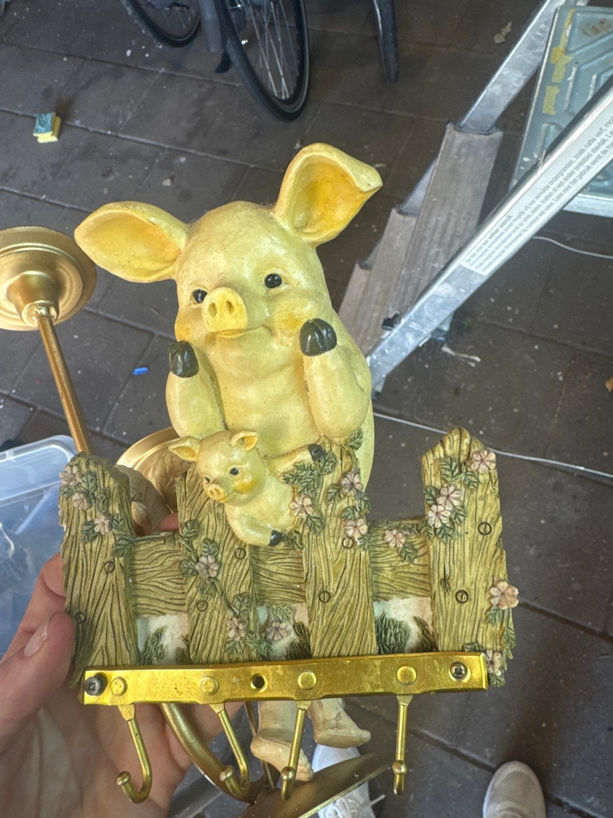 Leuke varkens sleutelhanger/kapstokje, Gebruikt, Meerkleurig, Kunststof, Ophalen of Verzenden