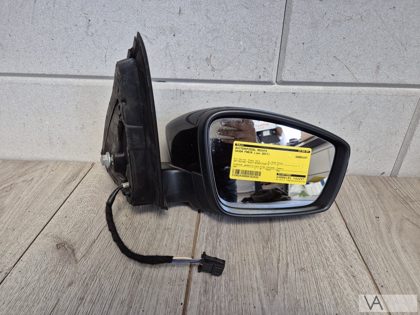 Skoda Fabia 2014 - 2020 spiegel rechts 6 draden zwart €50, Gebruikt, -, -, Ophalen of Verzenden