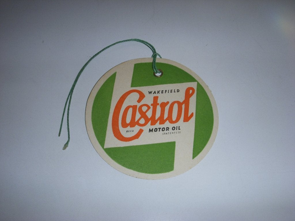 Kartonnen label Wakefield Castrol Motor Oil, olie verversen, Ophalen of Verzenden, Zo goed als nieuw, Gebruiksvoorwerp
