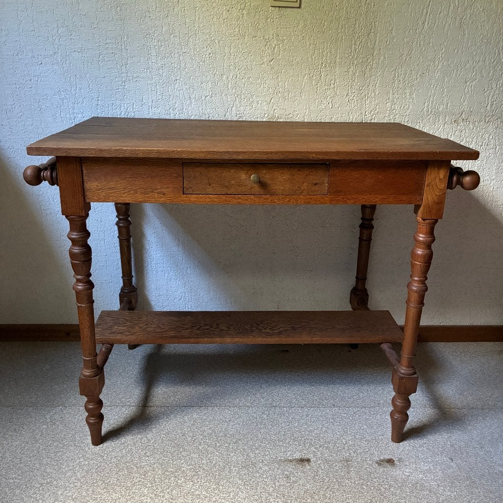 Antiek eiken tafeltje wastafeltje sidetable, Ophalen
