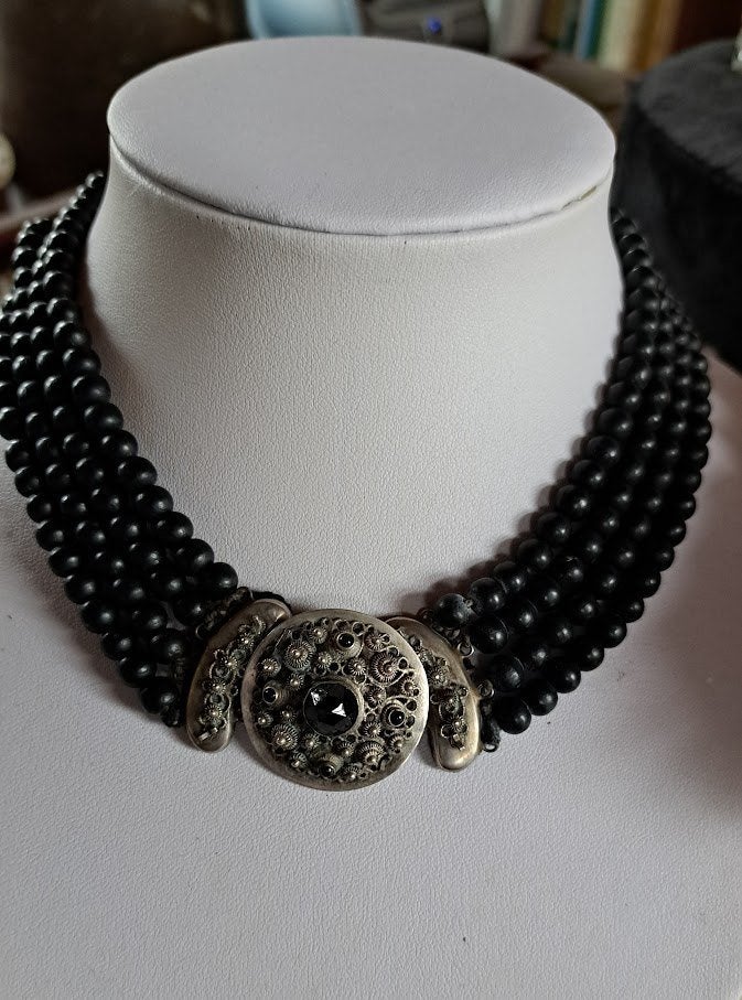 Vintage klederdracht collier met zilveren Sluiting, Sieraden, Tassen en Uiterlijk, Antieke sieraden, Verzenden, Zilver, Ketting