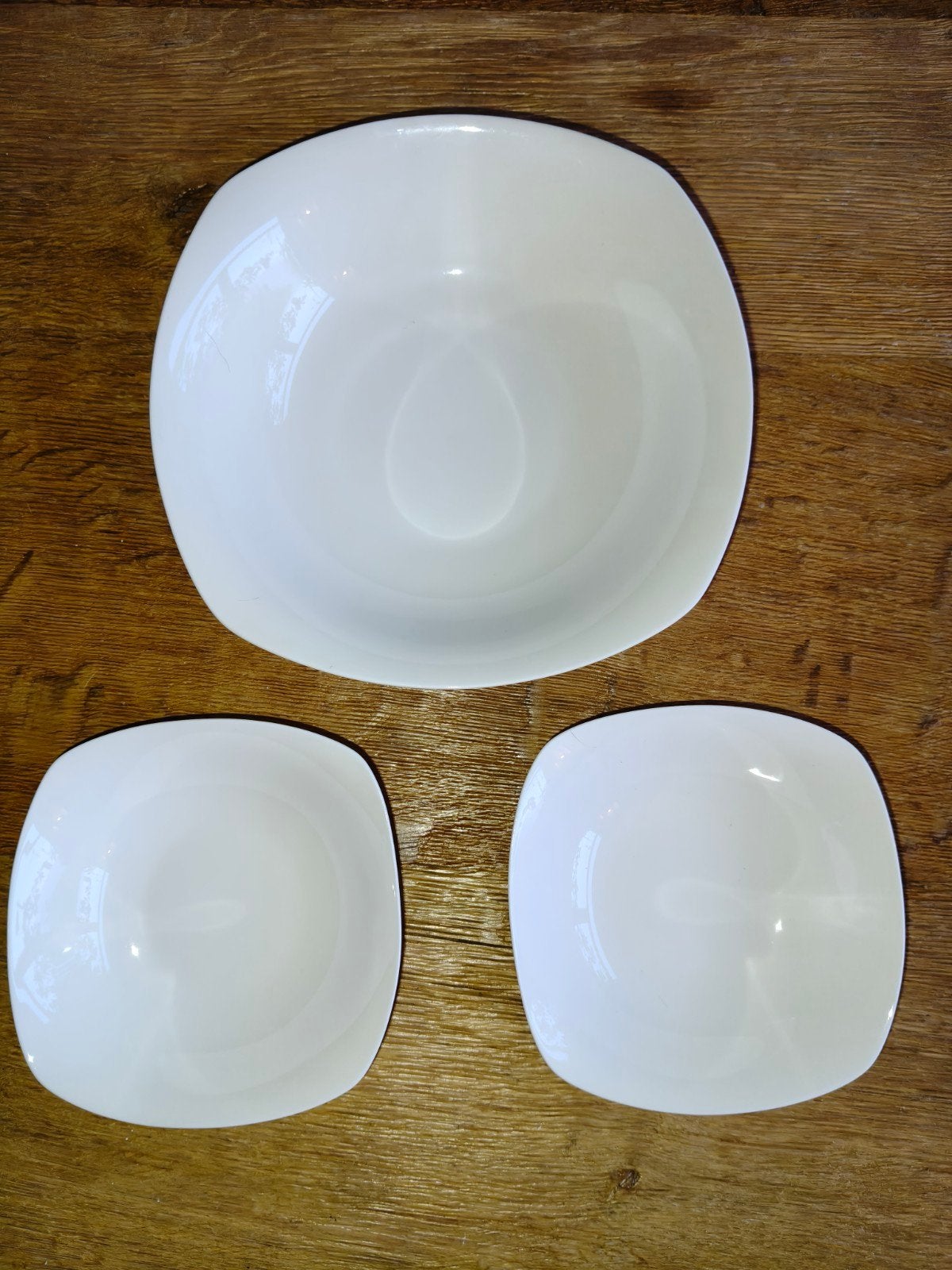 Intermezzo Porselein - 3 Witte Vierkante Schalen, Overige merken, Ophalen of Verzenden, Overige stijlen, Porselein