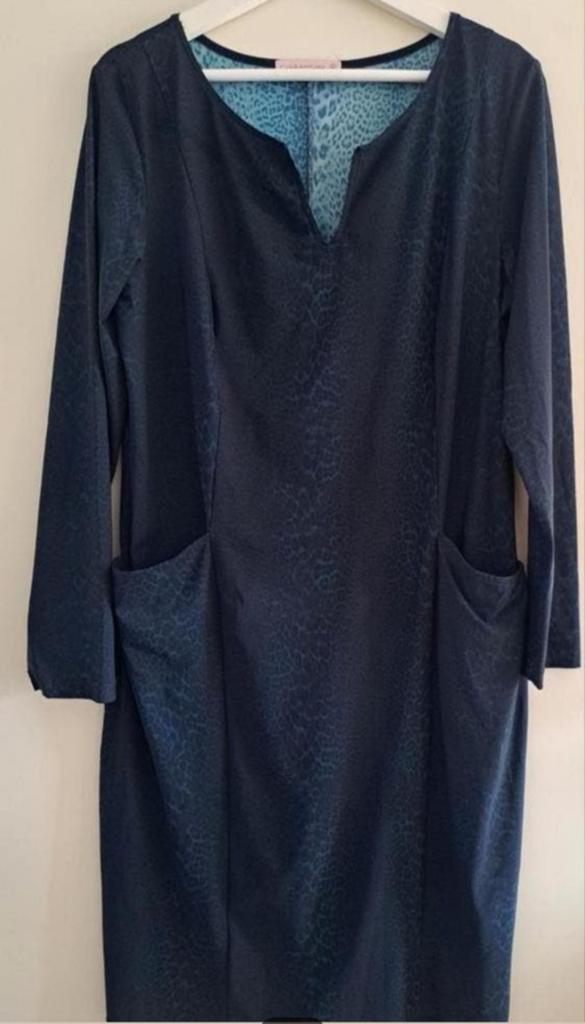 Studio Anneloes.  Leuke gemêleerde travelstof jurk XL, Kleding | Dames, Ophalen of Verzenden, Zo goed als nieuw, Maat 46/48 (XL) of groter