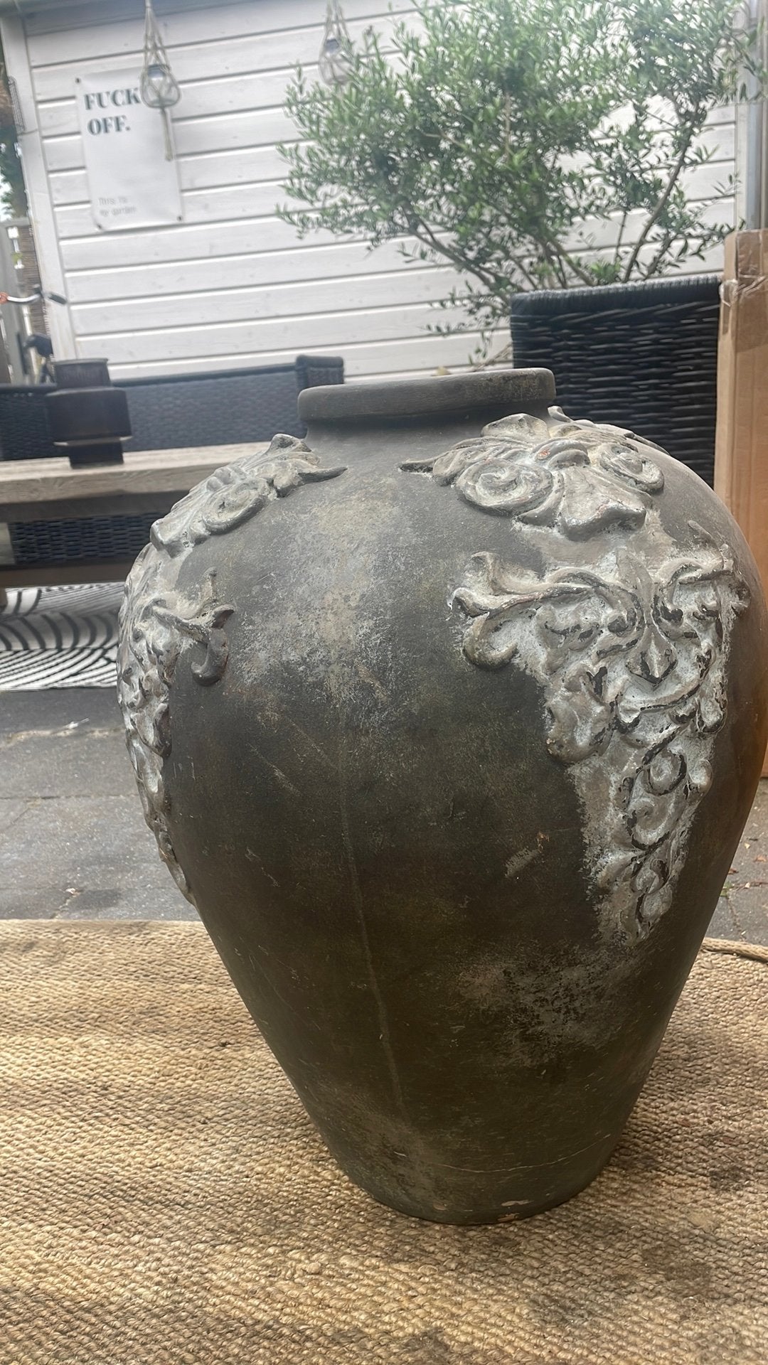 Supergave grote kruik/pot, Huis en Inrichting, Woonaccessoires | Vazen, Ophalen, Steen, Overige kleuren, 50 tot 75 cm