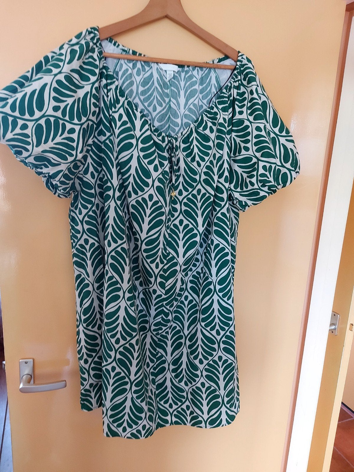Tuniek/jurk, groen/creme maat xxxl, Kleding | Dames, Grote Maten, Verzenden, Zo goed als nieuw, Groen, Jurk