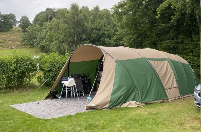 Falco Havik 460, 6p tent + daxara 198f bagagewagen, Caravans en Kamperen, Tenten, Ophalen, Gebruikt, Tot en met 6