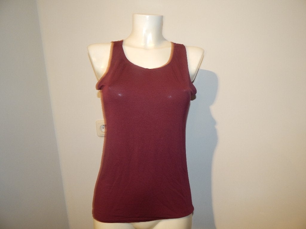 Sarah Pacini basic basis top wijn rood mt 2/M, Kleding | Dames, Tops, Gedragen, Maat 38/40 (M), Rood, Zonder mouw, Verzenden