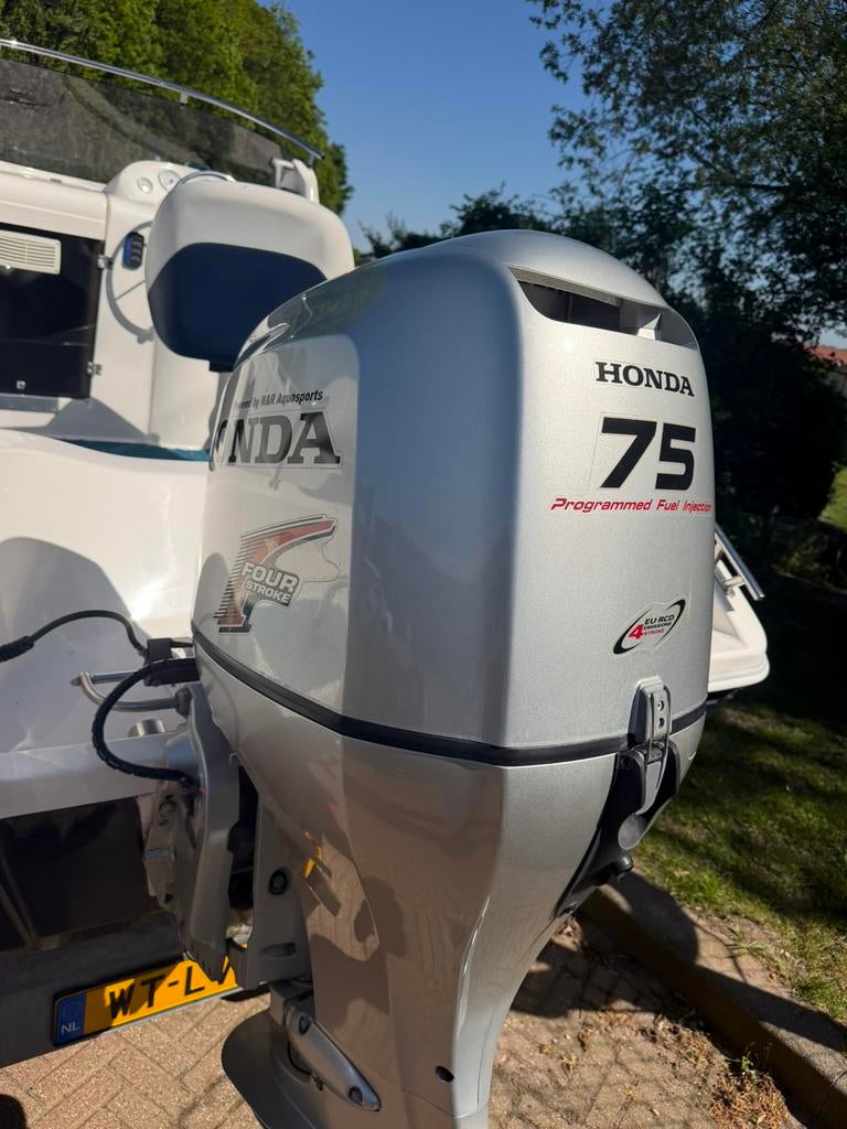 Prins 550 open honda 75pk nieuwstaat heel veel opties!, Watersport en Boten, Ophalen, Zo goed als nieuw, Elektrische start