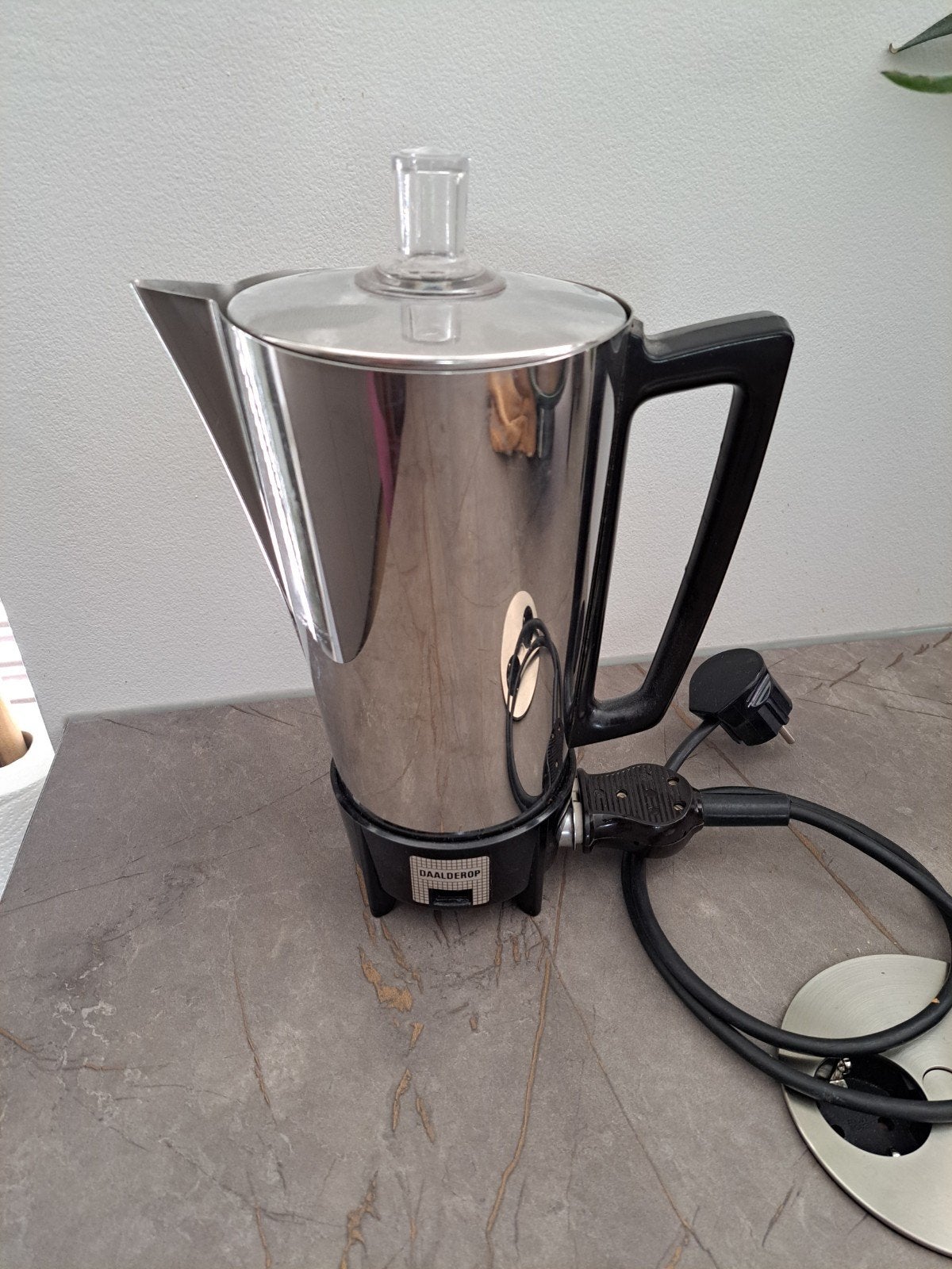 Vintage Daalderop Koffiepercolator - RVS, Ophalen, Gebruikt, Koffiemachine, Gemalen koffie
