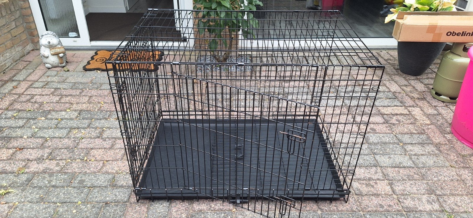 Bench, zwart incl. tussenschot, Dieren en Toebehoren, Ophalen, Gebruikt