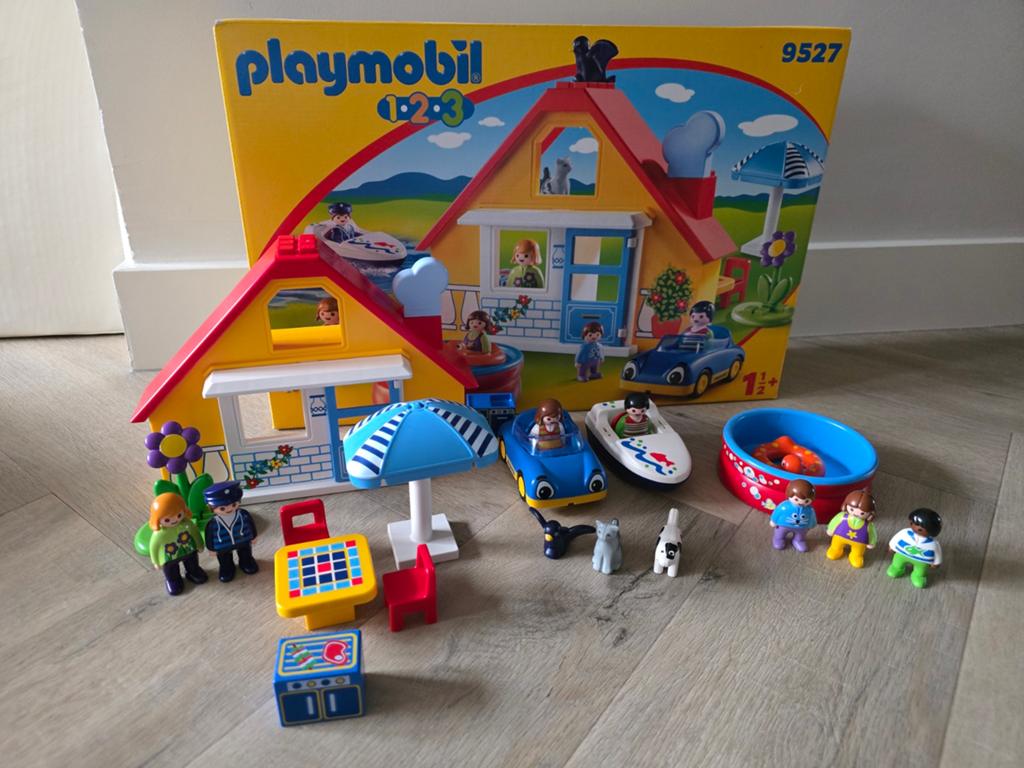 Playmobil 1.2.3 Holiday Cottage - 9527, Ophalen, Zo goed als nieuw, Complete set