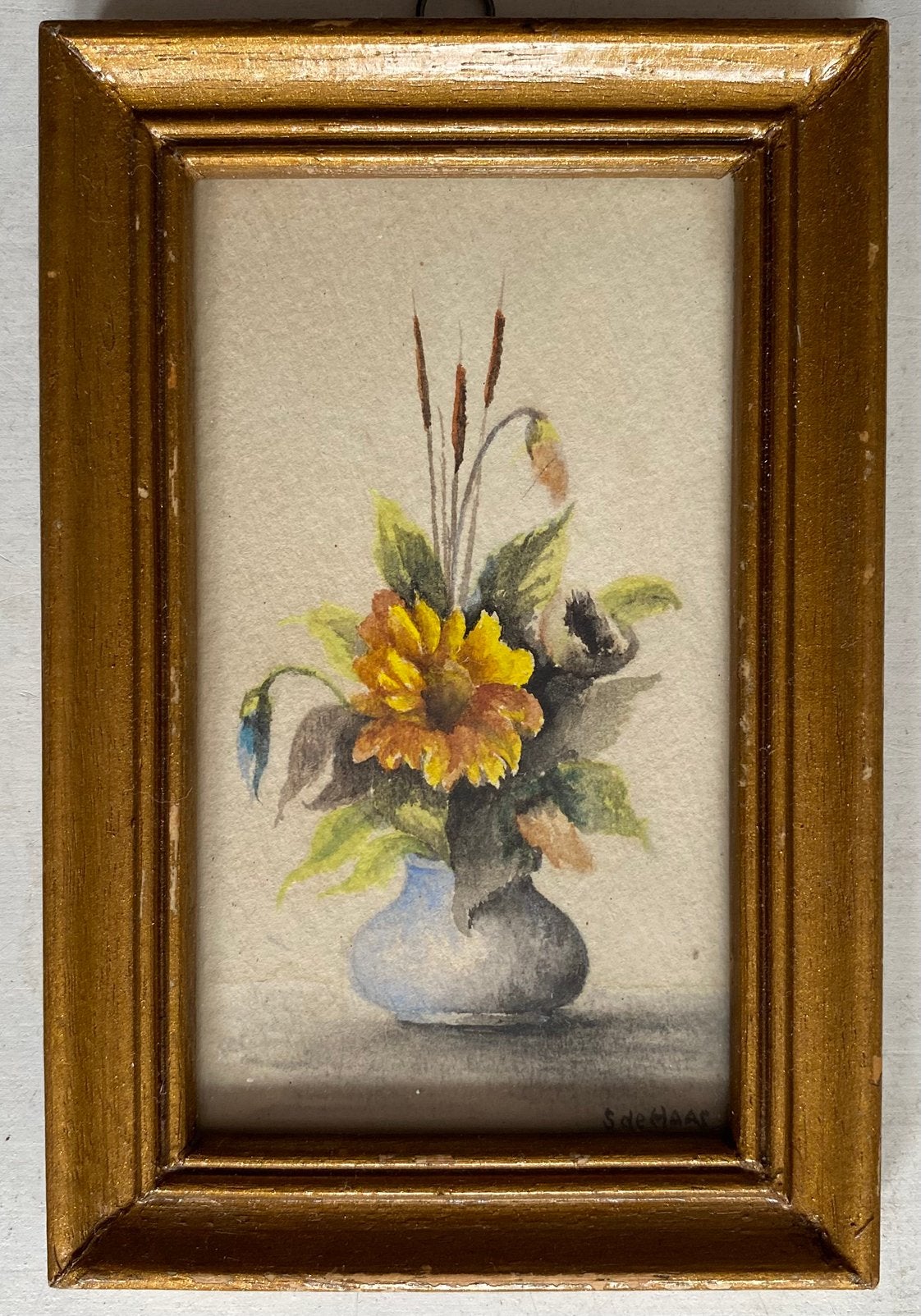 Miniatuurtje bloemstilleven gesigneerd, Ophalen of Verzenden