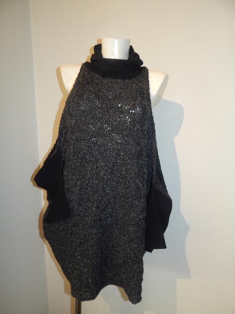 Sarah Pacini apart tuniek jurkje kol flappen materiaal mix, Sarah pacini, Verzenden, Maat 46/48 (XL) of groter, Zo goed als nieuw