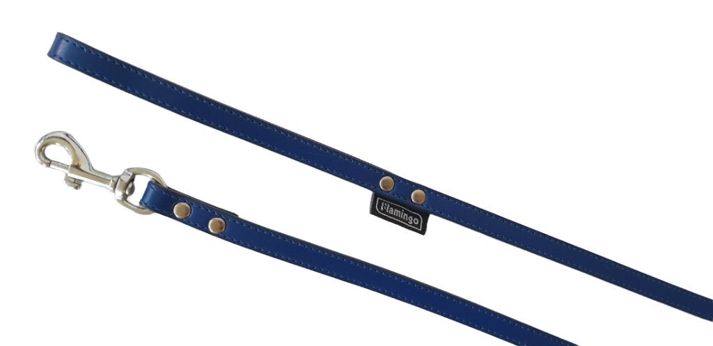 FLAMINGO Hondenriem Leder Blauw 1,3 x 100 cm B-Keus KOOPJE!, Ophalen of Verzenden, Nieuw, Hondenriem