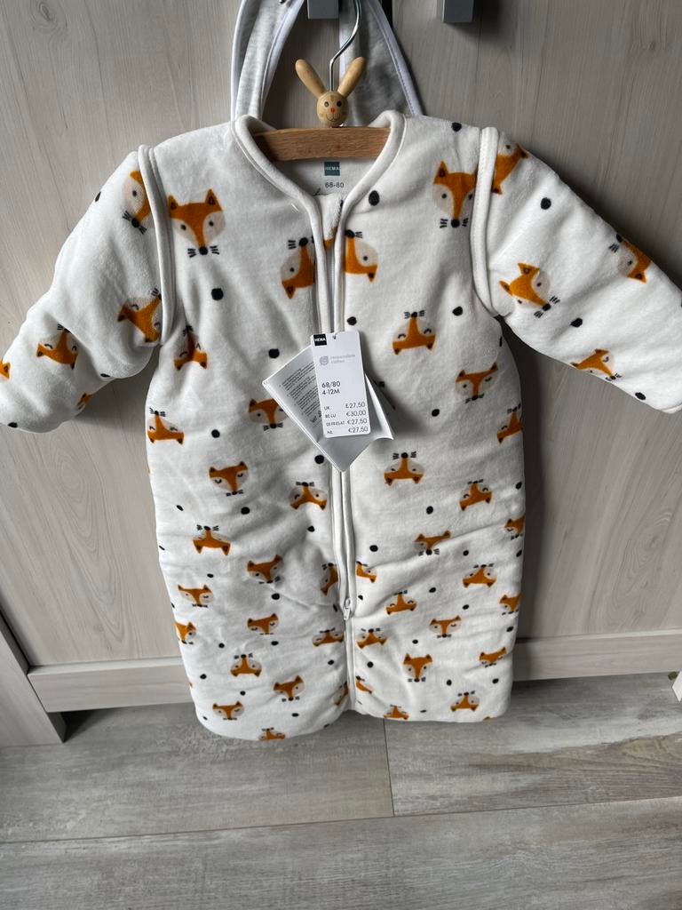 Nieuwe HEMA Slaapzak met vossenprint, maat 68/80, Ophalen of Verzenden, Nieuw, 70 tot 85 cm, Slaapzak