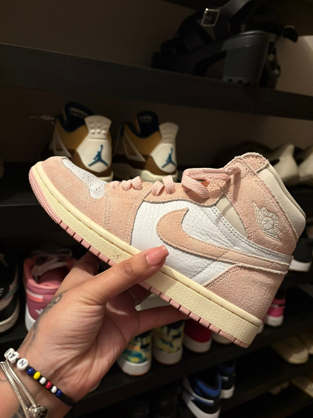 Jordan 1 high washed pink maat 37,5, Ophalen