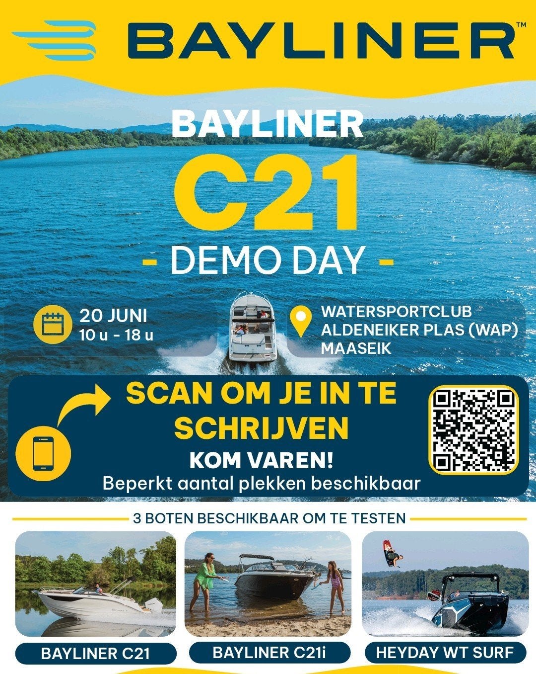 Bayliner DEMO DAG - Maaseik - proefvaren, Watersport en Boten, Ophalen