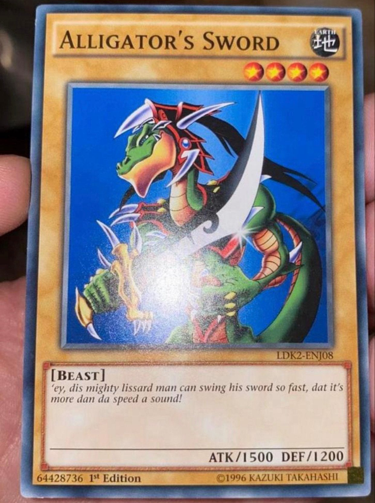 Yu-Gi-Oh! Alligator’s Sword LDK2 1st Edition !, Hobby en Vrije tijd, Ophalen of Verzenden, Zo goed als nieuw, Losse kaart