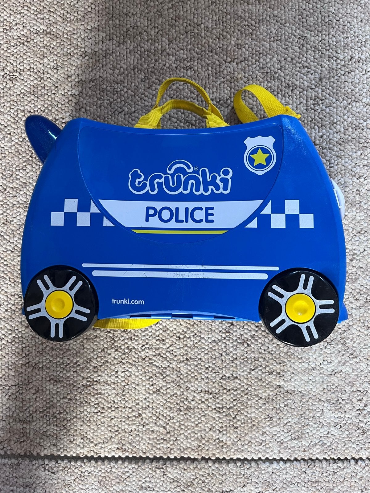 Trunki kinder koffer politie auto, Ophalen, Zo goed als nieuw, Hard kunststof, Wieltjes