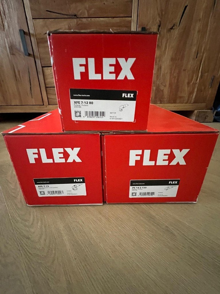 3x FLEX Polijstmachines Nieuw | Complete Set, Ophalen of Verzenden, Nieuw, 1200 watt of meer, Overige typen