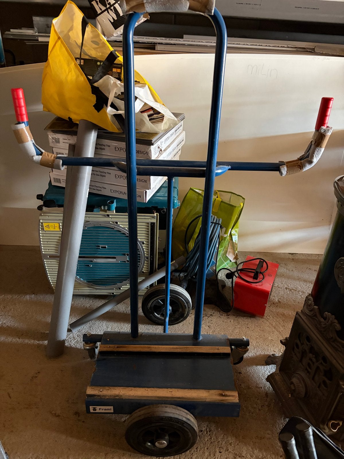 Stevige transportkar - platenkar - platenwagen, Doe-het-zelf en Verbouw, 100 liter of meer, Ophalen, Gebruikt, Transportkar