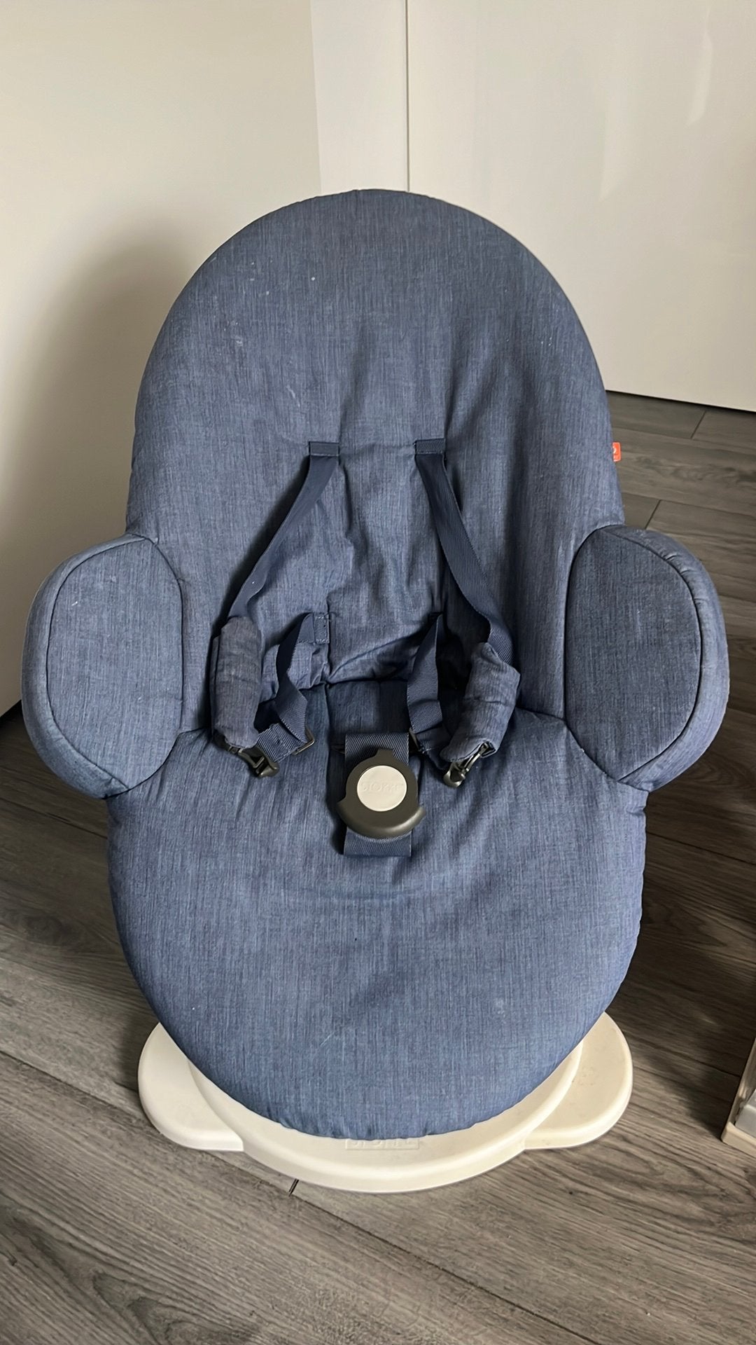 Stokke steps bouncer wipstoel denim, Kinderen en Baby's, Verstelbaar, Wipstoel, Zo goed als nieuw, Ophalen