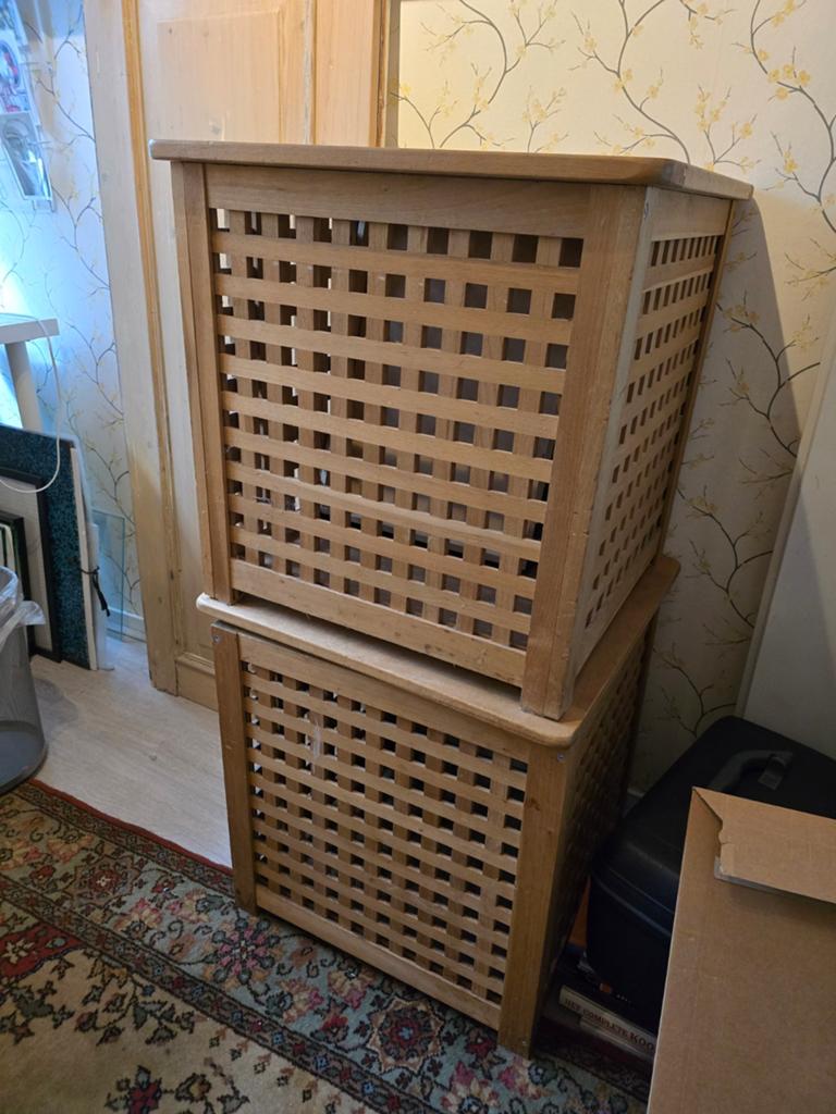 2 ikea HOL  kisten kratten bijzettafels, Ophalen, 50 tot 100 cm, 50 tot 75 cm, Zo goed als nieuw