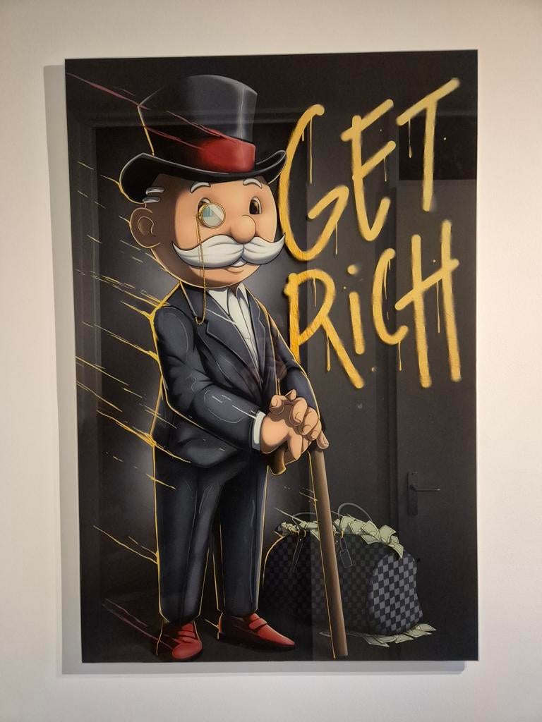 Monopoly glazen schilderij, Ophalen