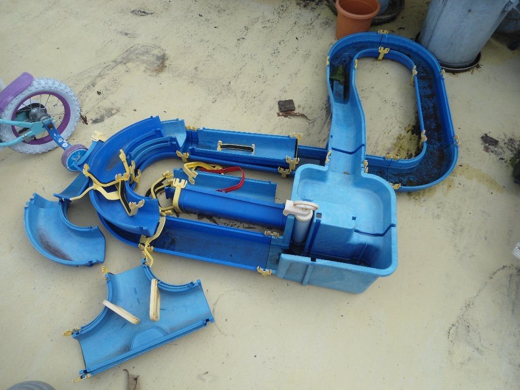 Aquaplay waterbaan met veel onderdelen, Ophalen, Gebruikt