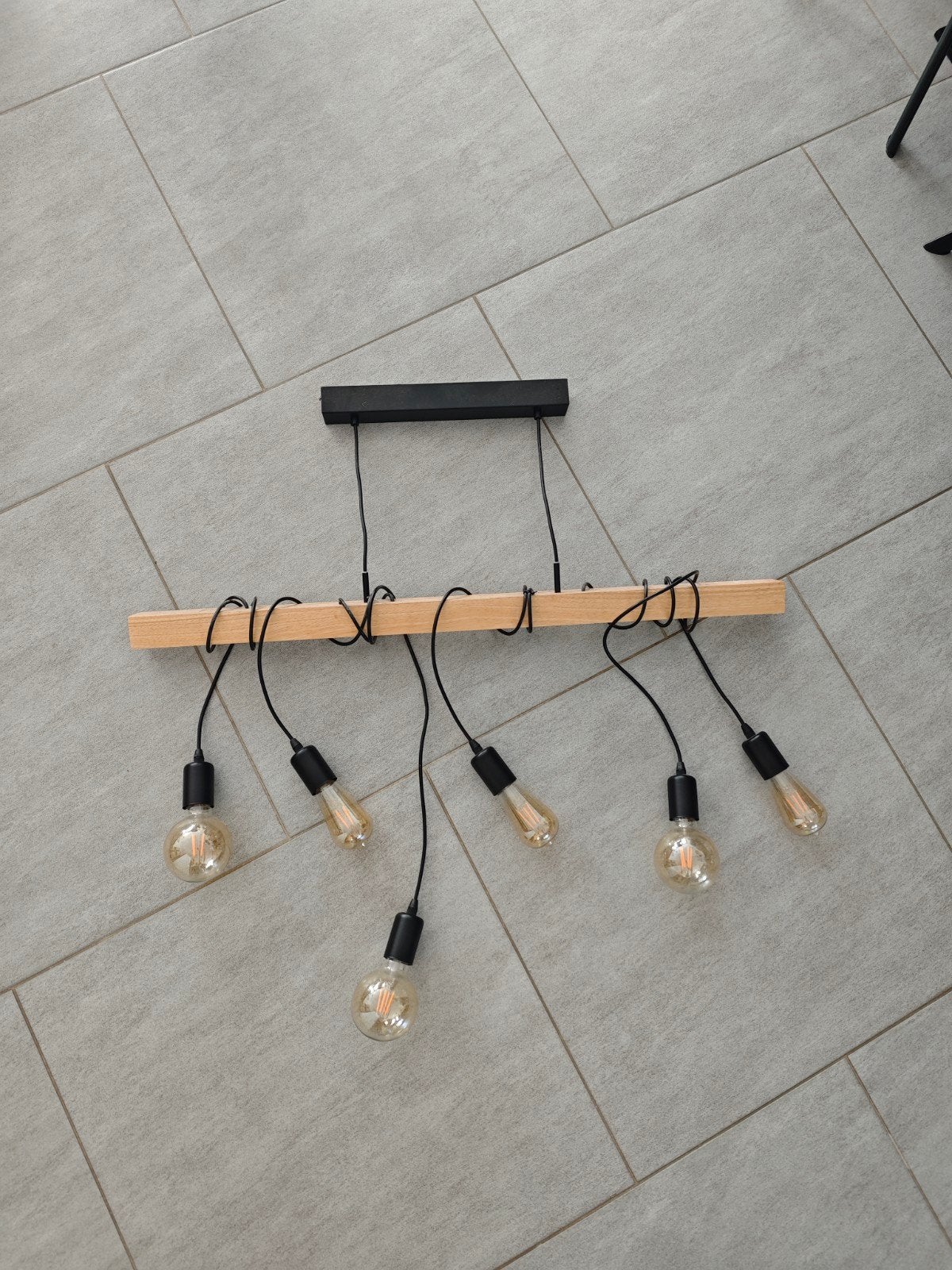 Hanglamp met 6 lichtpunten - 100cm breed, Ophalen