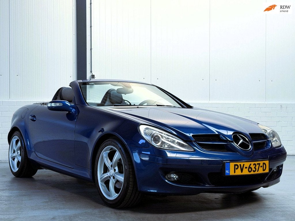 Mercedes-Benz SLK-klasse 200 K.|Leder|Stoelverwarming, Auto's, Mercedes-Benz, Achterwielaandrijving, Gebruikt, Zwart, 4 cilinders